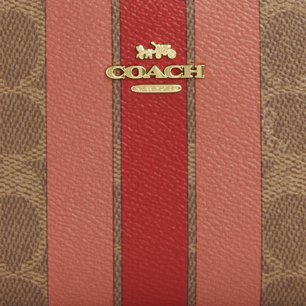 Slim Zip Wallet In Signature Canvas With Stripe